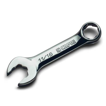 CAPRI TOOLS 11/16 in. WaveDrive Pro Stubby Combination Wrench for Regular and Rounded Bolts CP11750-S1116SB